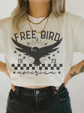 Free Bird T-Shirt, Retro Rock N Roll Eagle Tee